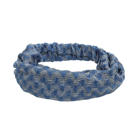 Unique Bargains 1 Pc Headband Wave Wide Lace Hairband for Women Blue