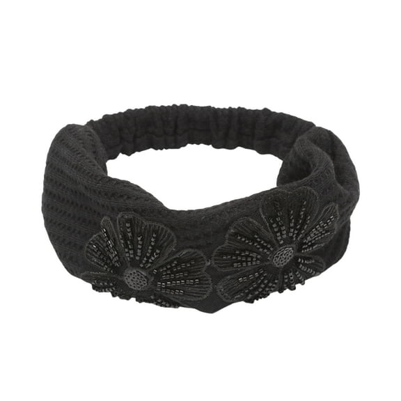 Unique Bargains 1 Pc Headband Wide Five Petals Hairband for Women Black