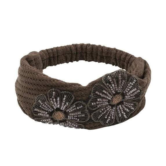 Unique Bargains 1 Pc Headband Wide Five Petals Hairband for Women Coffee Color