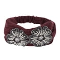 thumbnail image 1 of Unique Bargains 1 Pc Headband Wide Five Petals Hairband for Women Dark Red, 1 of 5