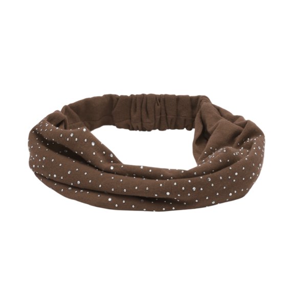 Unique Bargains 1 Pc Headband Wide Lace Design Hairband for Women Coffee Color