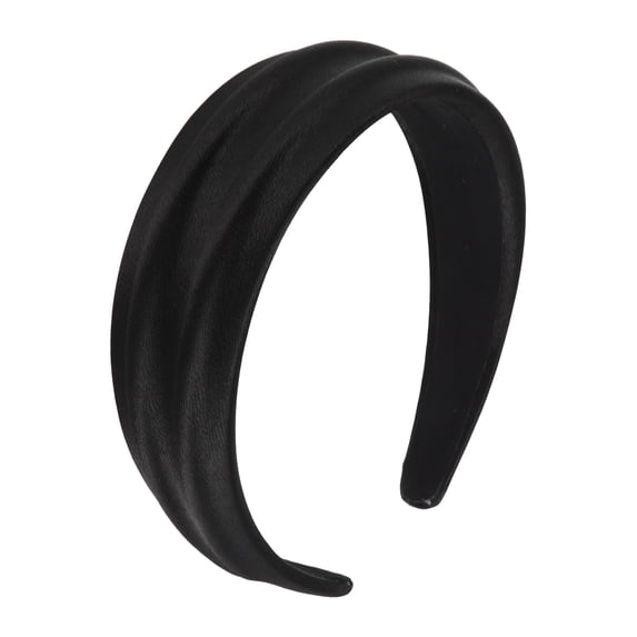 Unique Bargains 1 Pc Headband Wide Satin Hair Accessories Black