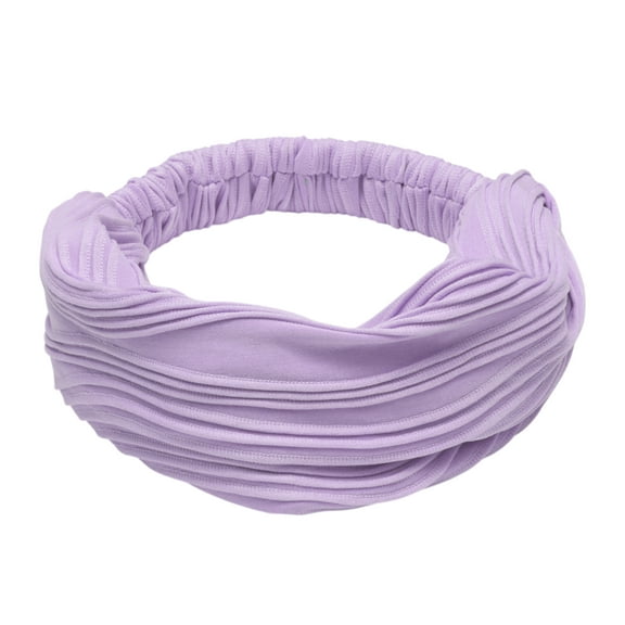 Unique Bargains 1 Pc Headband Wide Solid Texture Hairband for Women Light Purple