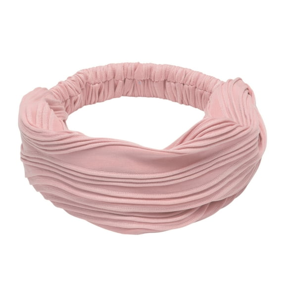 Unique Bargains 1 Pc Headband Wide Solid Texture Hairband for Women Pink