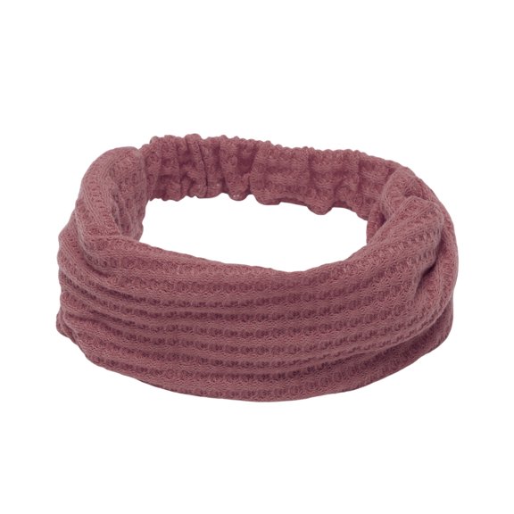 Unique Bargains 1 Pc Headband Wide Solid Textured Hairband for Women Cameo Pink