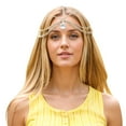 thumbnail image 1 of Unique Bargains 1 Pc Headpiece Bohemia Faux Diamonds Head Chain Silver Tone, 1 of 5