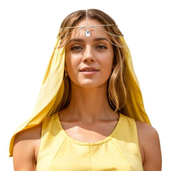 Unique Bargains Christmas 1 Pc Headpiece Vintage Faux Diamond Head Chain Silver Tone