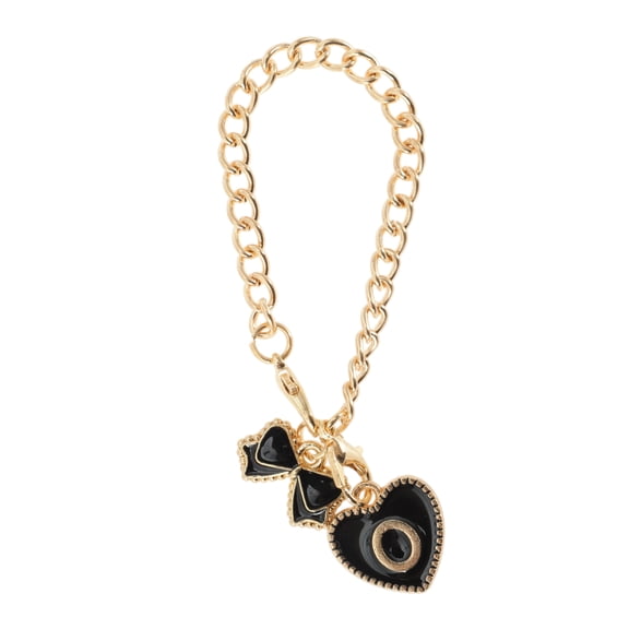 Unique Bargains 1 Pc Heart Bow Letter O Water Cup Pendant for Travelling Black Alloy