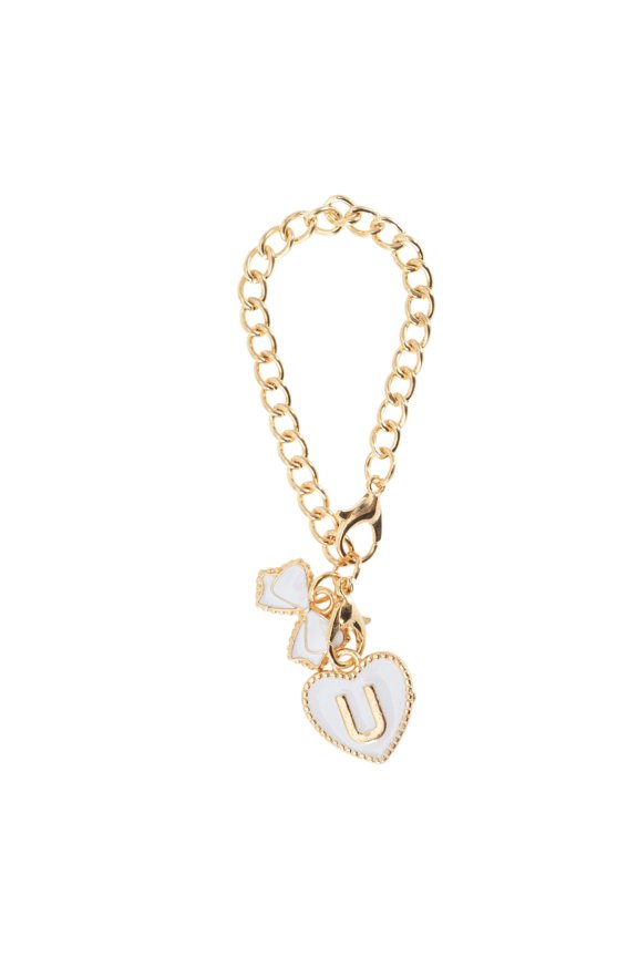 1 Pc Heart Bow Letter U Water Cup Pendant for Travelling White Alloy