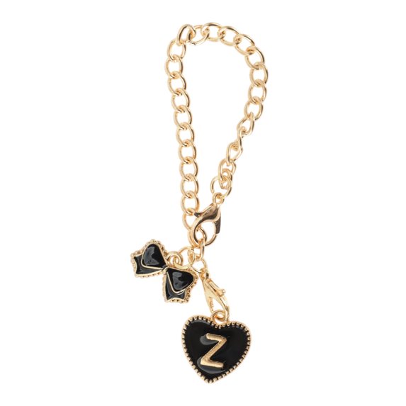 Unique Bargains 1 Pc Heart Bow Letter Z Water Cup Pendant for Travelling Black Alloy