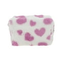 thumbnail image 1 of Unique Bargains 1 Pc Heart Drawstring Makeup Bag for Vacation Business Travel Plush Pink Purple, 1 of 6