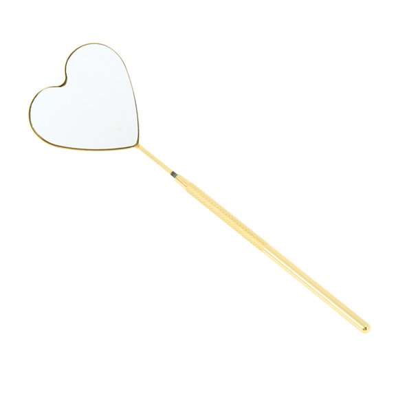 Unique Bargains 1 Pc Heart Pattern Lash Mirror Stainless Steel Gold Tone