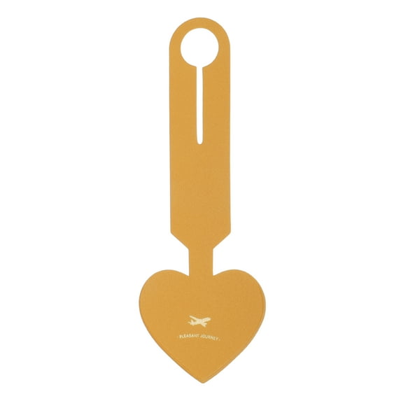 Unique Bargains 1 Pc Heart Shape Luggage Tag for Travelling Ginger Yellow Polyurethane