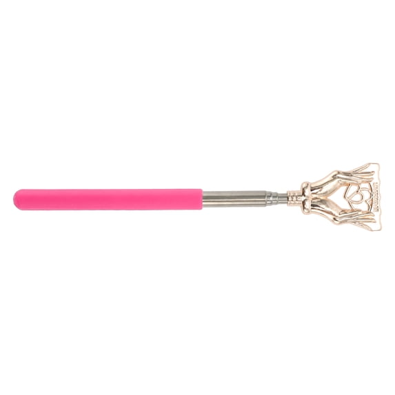 Unique Bargains 1 Pc Heart Shaped Back Scratcher for Bathroom Travel Hotel Pink Stainless Steel