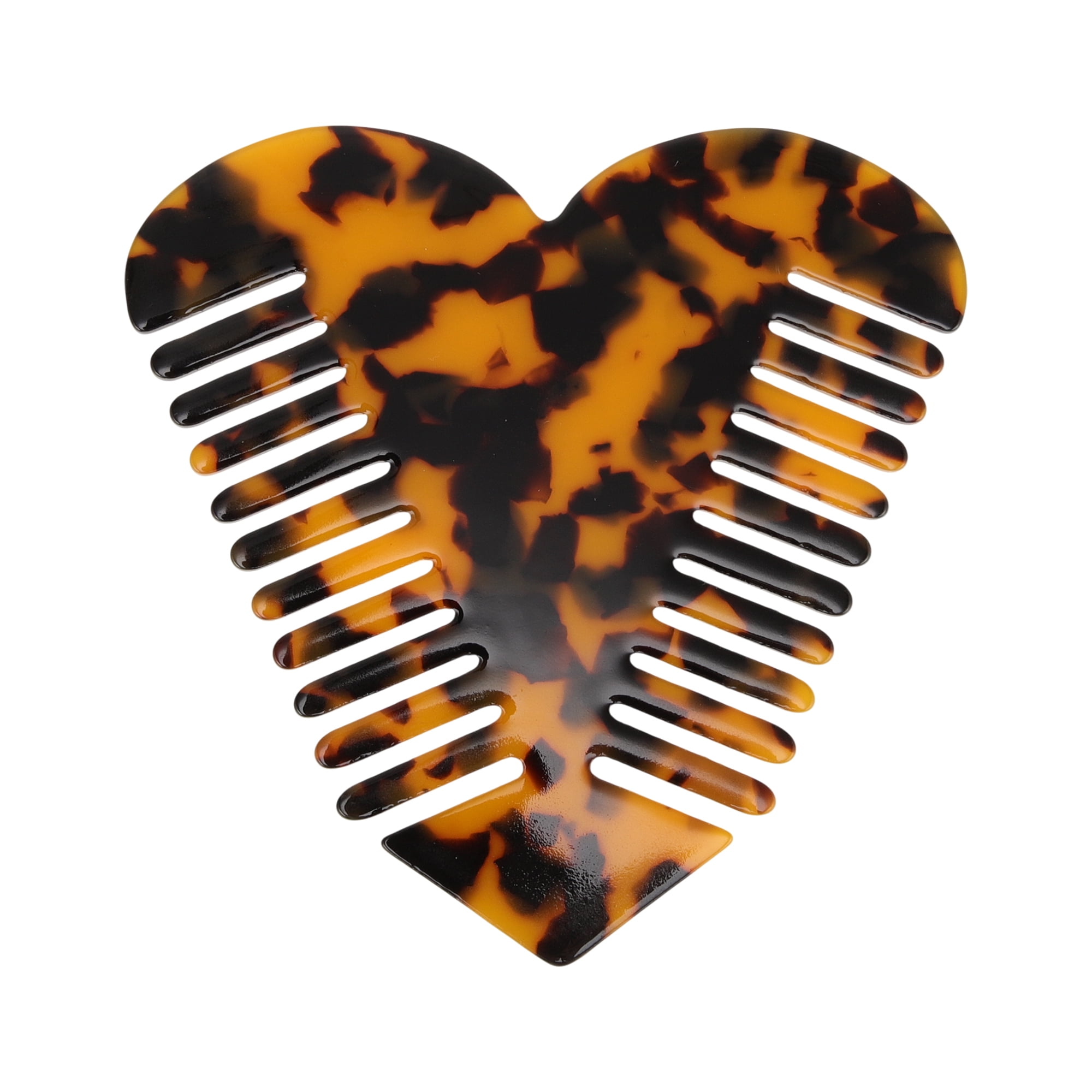 Unique Bargains 1 Pc Heart Shaped Hair Comb for Effortless Hair Care Styling Brown