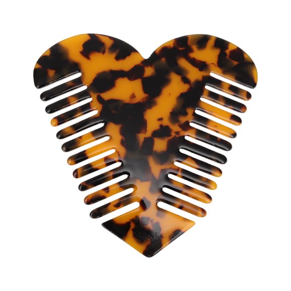 Unique Bargains 1 Pc Heart Shaped Hair Comb for Effortless Hair Care Styling Brown