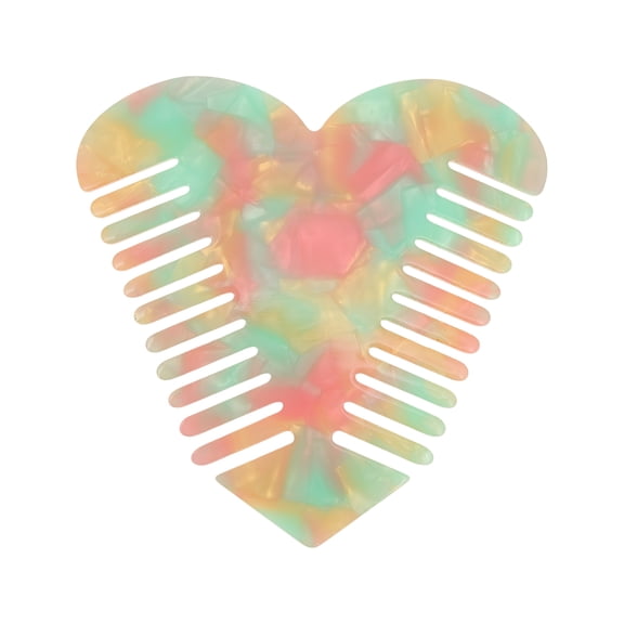 Unique Bargains 1 Pc Heart Shaped Hair Comb for Effortless Hair Care Styling Green