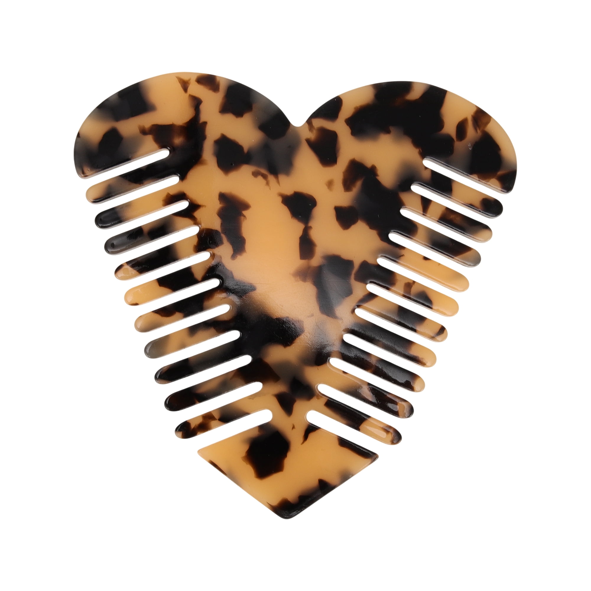 Unique Bargains 1 Pc Heart Shaped Hair Comb for Effortless Hair Care Styling Light Brown