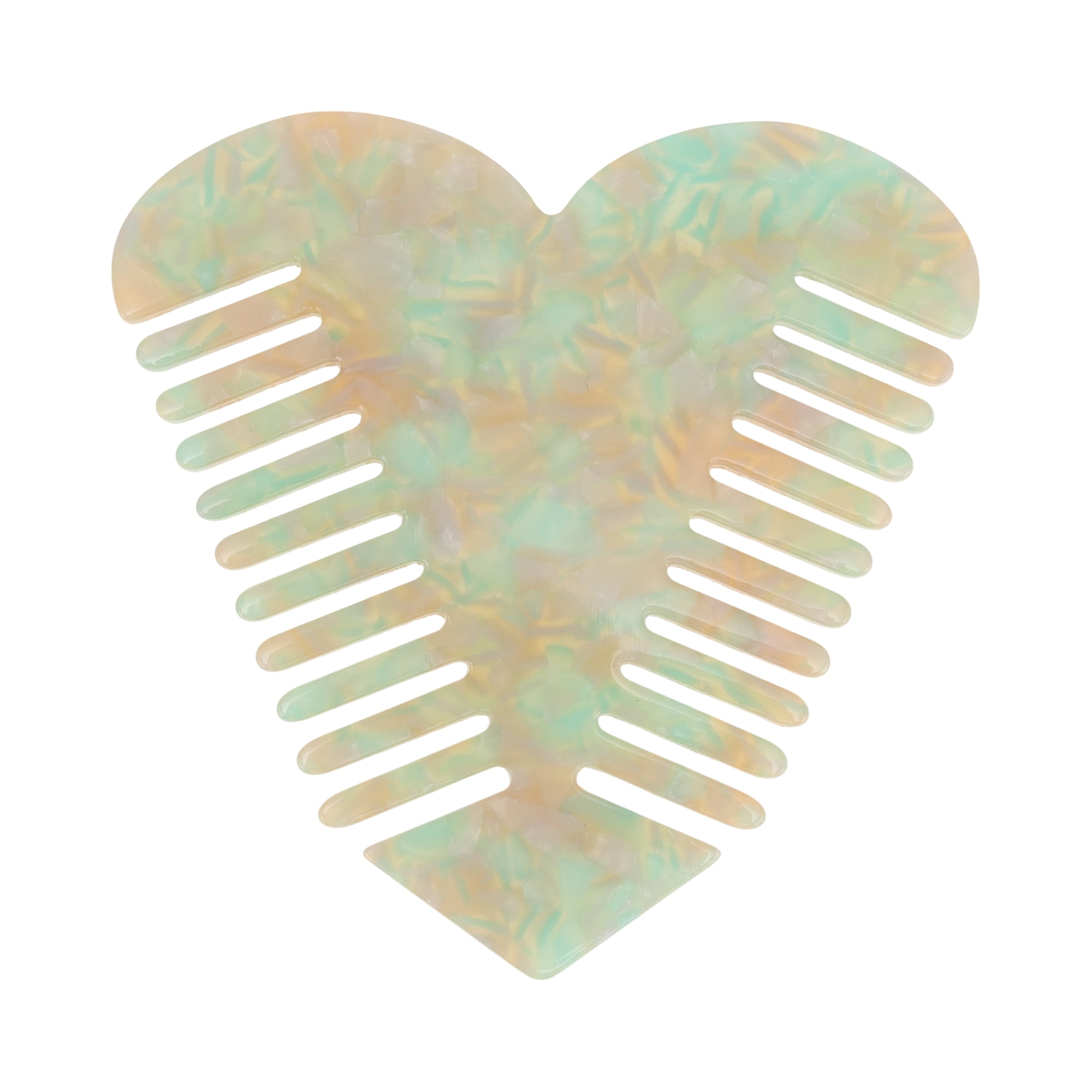 Unique Bargains 1 Pc Heart Shaped Hair Comb for Effortless Hair Care Styling Light Green