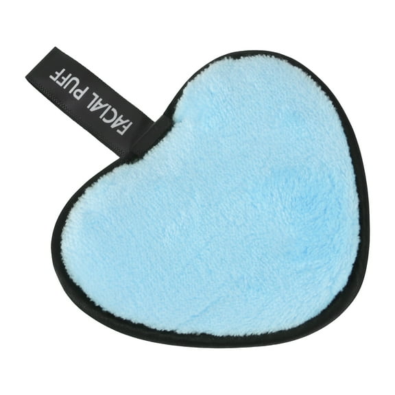 Unique Bargains 1 Pc Heart-shaped Facial Sponges 3.94"x3.15" Light Blue