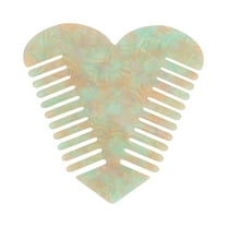 Unique Bargains 1 Pc Heart-shaped Hair Comb Light Green Acetate Sheet
