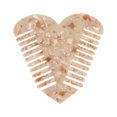thumbnail image 1 of Unique Bargains 1 Pc Heart-shaped Hair Comb White Brown Acetate Sheet, 1 of 5