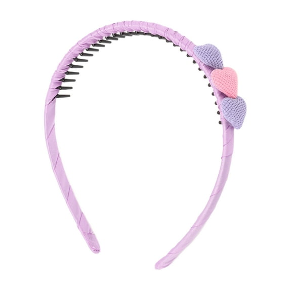 Unique Bargains 1 Pc Heart-shaped Headband for Girls 5.51"x4.72"x0.83" Purple