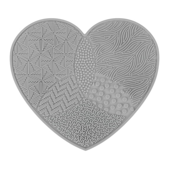 Unique Bargains 1 Pc Heart-shaped Makeup Sponge Brush Cleaner Gray