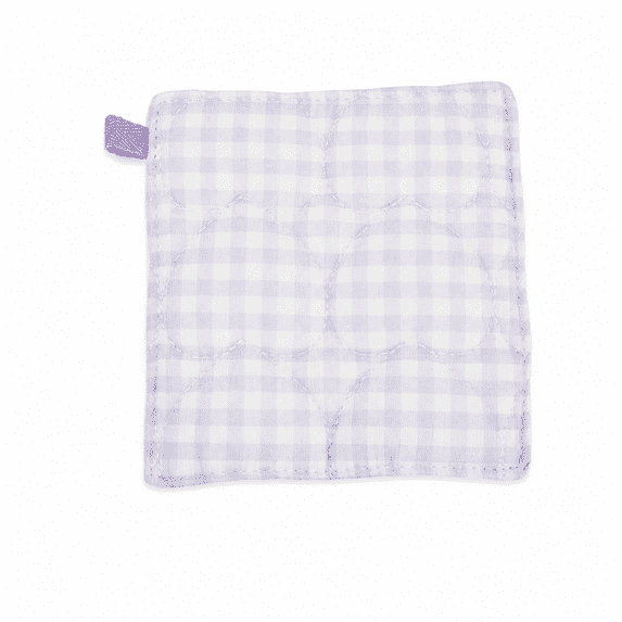 Unique Bargains 1 Pc Heart-shaped Quilting Drink Coaster Purple Cotton Fabric