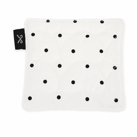 Unique Bargains 1 Pc Heart-shaped Quilting Drink Coaster White Black Cotton Fabric
