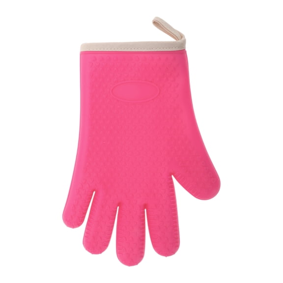 Unique Bargains 1 Pc Heatproof Oven Mitts for Kitchen Rose Red