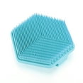 thumbnail image 1 of Unique Bargains 1 Pc Hexagon Shape Handle Bath Brush for Bathroom for Shower for Bath 4.41"×3.94" Blue, 1 of 2