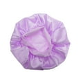 thumbnail image 1 of Unique Bargains 1 Pc High Elasticity Shower Cap for Bathroom Purple Satin Fabric, 1 of 6