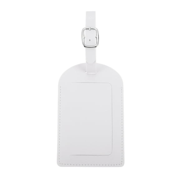 Unique Bargains 1 Pc Horizontal Flip Luggage Tag for Travelling White Polyurethane