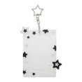 thumbnail image 1 of Unique Bargains 1 Pc ID Badge Holder Portable Stars Keychain Card Holder Black White, 1 of 5