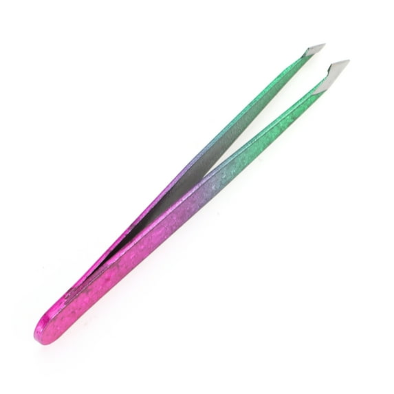 Unique Bargains 1 Pc Ice Flower Durable Eyebrow Tweezer for Bathroom Travel Hotel Pink Stainless Steel