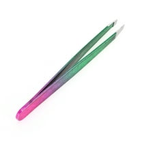 Unique Bargains 1 Pc Ice Flower Eyebrow Tweezer for Bathroom Travel Hotel Pink Stainless Steel