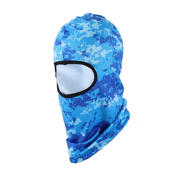 Unique Bargains 1 Pc Ice Silk Camouflage Balaclava Face Mask Blue