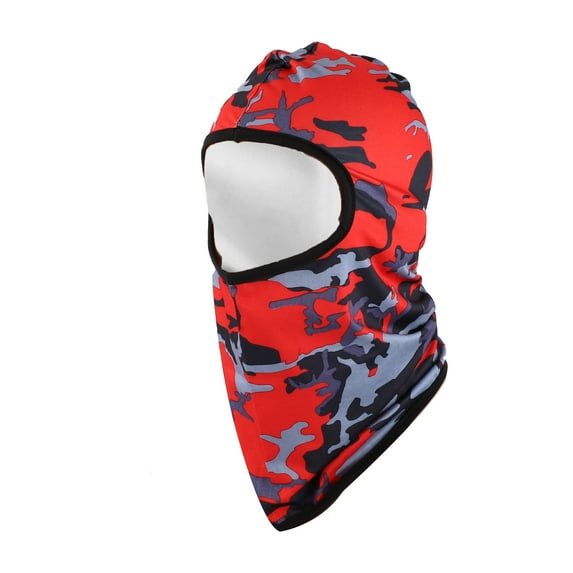 Unique Bargains 1 Pc Ice Silk Camouflage Balaclava Face Mask Red
