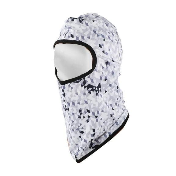 Unique Bargains 1 Pc Ice Silk Geometric Balaclava Face Mask Gray White