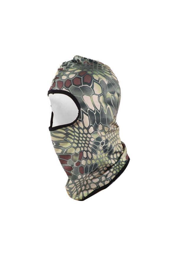 1 Pc Ice Silk Snake Pattern Balaclava Face Mask Dark Green