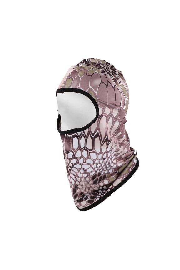 1 Pc Ice Silk Snake Pattern Balaclava Face Mask Gray Brown
