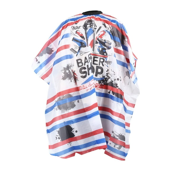 Unique Bargains 1 Pc Inkjet Pattern Hairdressing Cape for Barber Shop 64.96"x57.09" Red Blue White