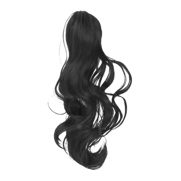 Unique Bargains 1 Pc Inward-curling Wig Hair Clips for Hair Extension 23.62" Length Black