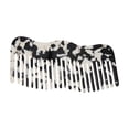 thumbnail image 1 of Unique Bargains 1 Pc Irregular Simplicity Hair Comb Black White Acetate Sheet, 1 of 5