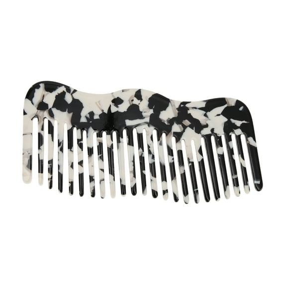Unique Bargains 1 Pc Irregular Simplicity Hair Comb Black White Acetate Sheet