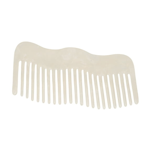Unique Bargains 1 Pc Irregular Simplicity Hair Comb White Acetate Sheet