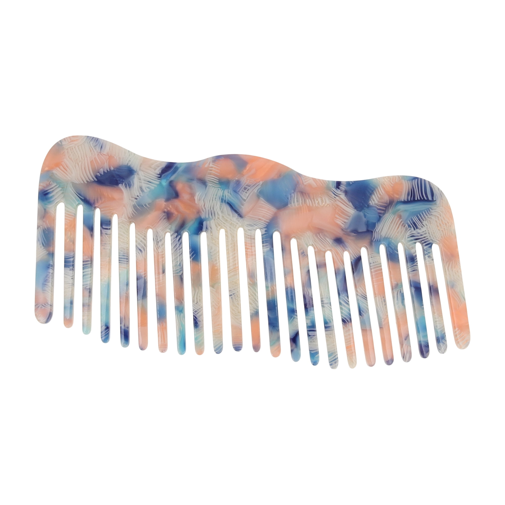 Unique Bargains 1 Pc Irregular Simplicity Hair Comb for All Hair Types Styles Blue, Black