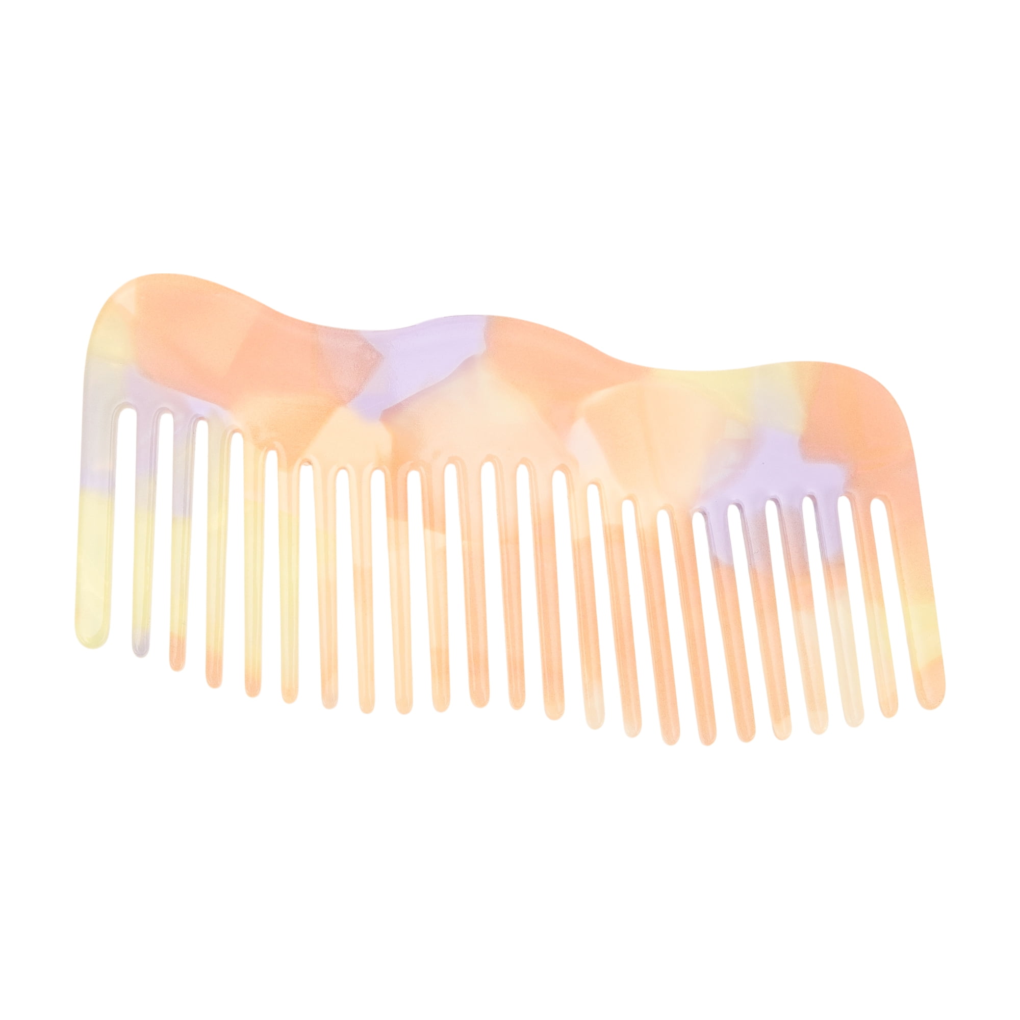 Unique Bargains 1 Pc Irregular Simplicity Hair Comb for All Hair Types Styles Light Yellow