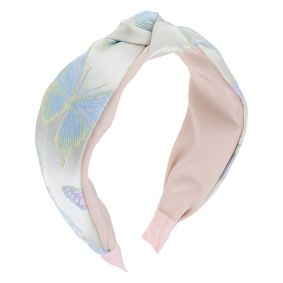 Unique Bargains 1 Pc Jacquard Embroidery Tie Headbands for Women Blue